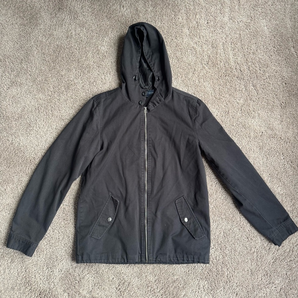 Men's Dark Gray Hooded Jacket
